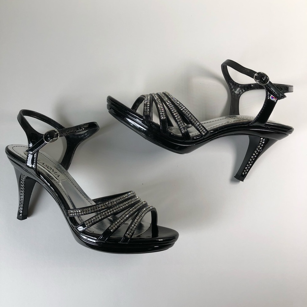 Lasonia Rhinestone Studded Heeled Shoes Women's Size 8